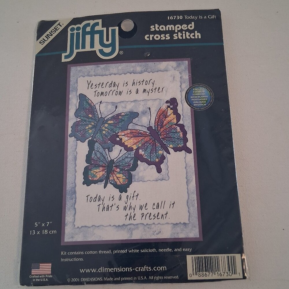 Dimensions Sunset Stamped Cross Stitch 16730 New Sealed 5"x7"